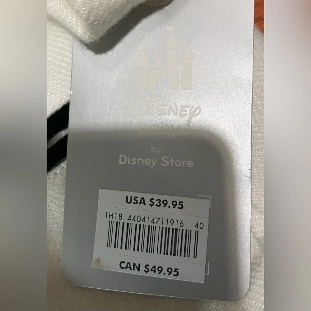 NWT Disney Store Baby White Cardigan w/Minnie Mouse Size 18-24 months faux fur